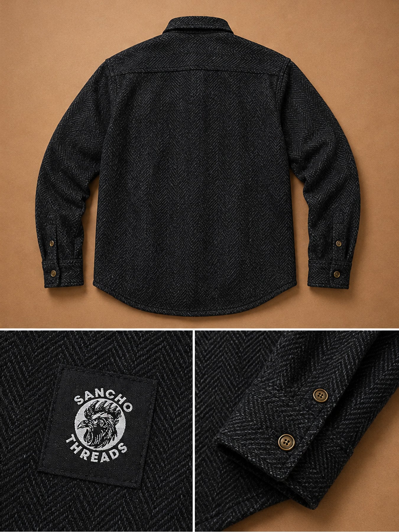 The Black Herringbone Flannel