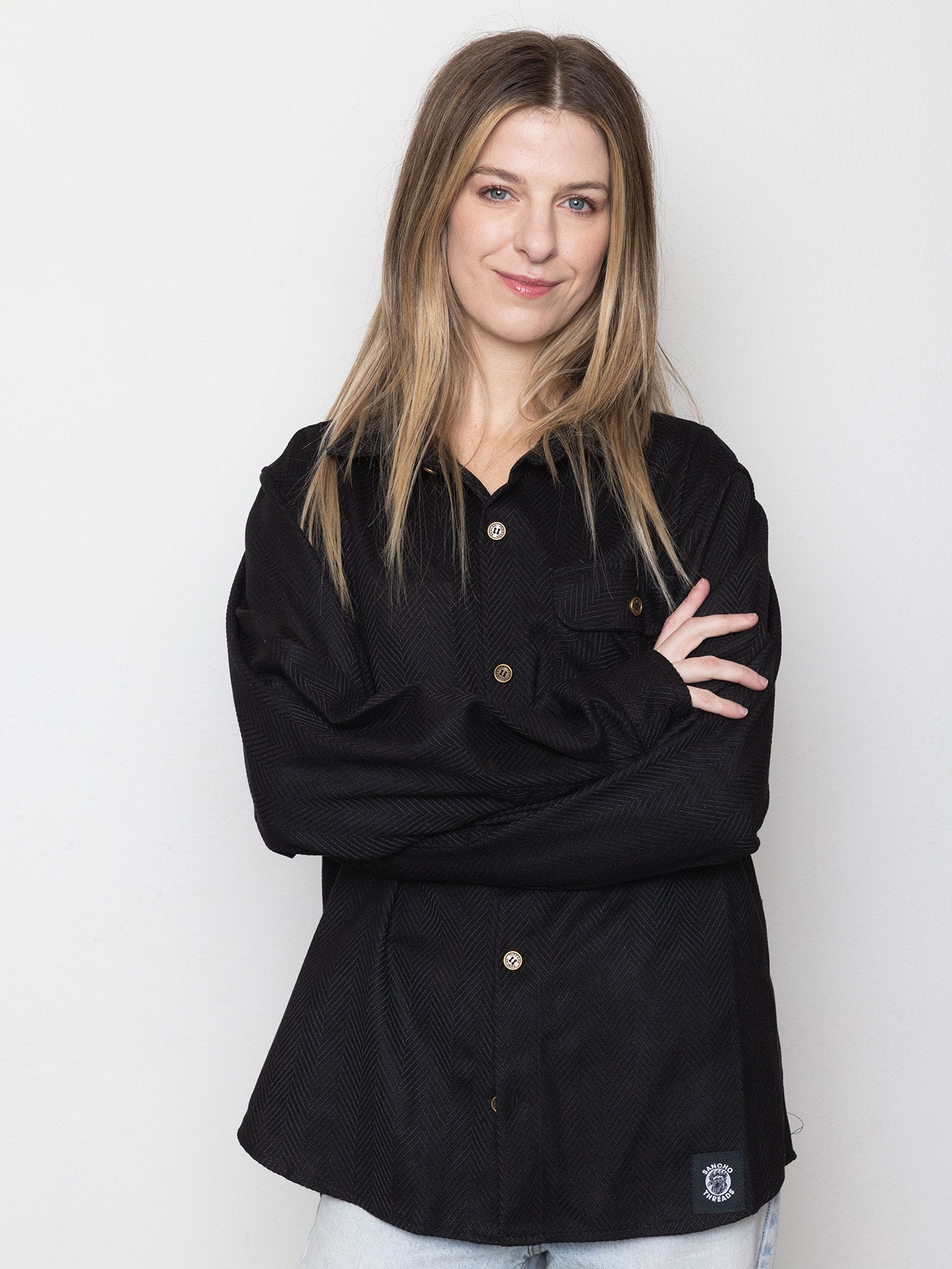 The Black Herringbone Flannel