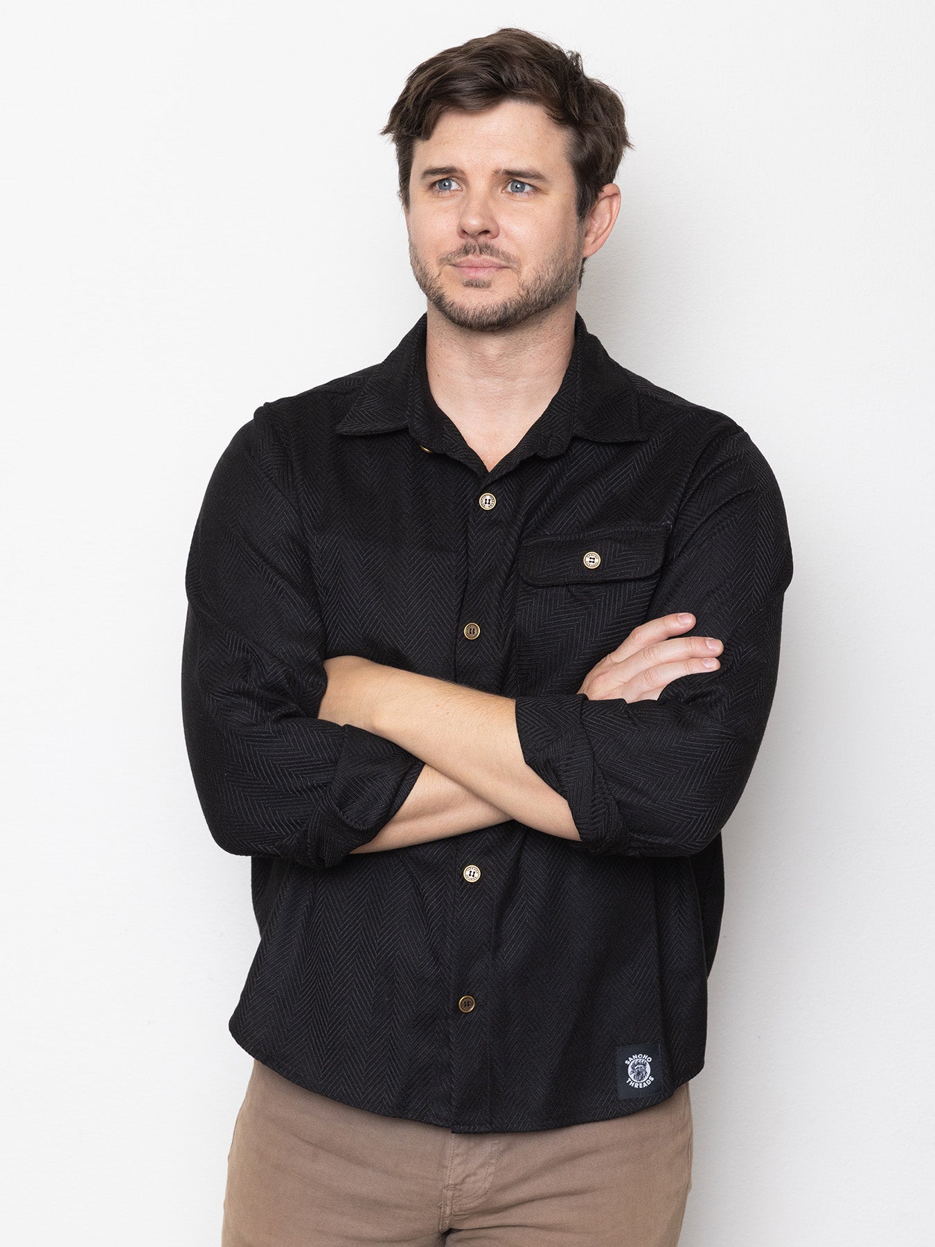 The Black Herringbone Flannel